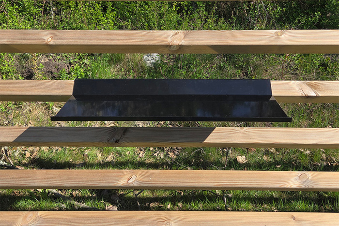 Hylla t/staketstolpe Plåt Svart 50 cm Steel Design